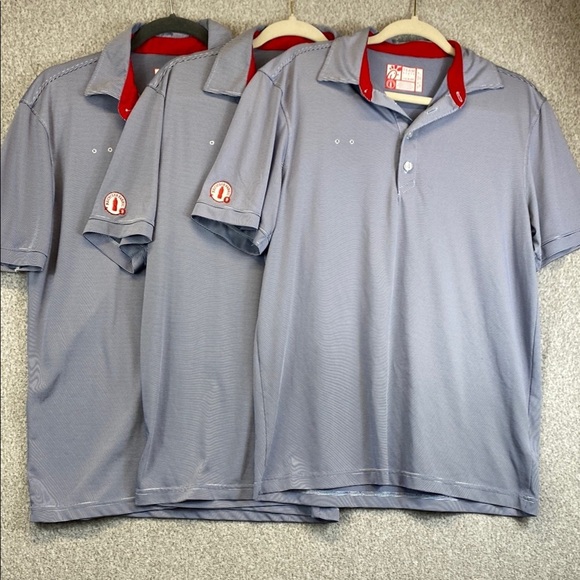 Lot of 3 Chic Fil A polo shirts workwear M liquid knit texture - Picture 1 of 10
